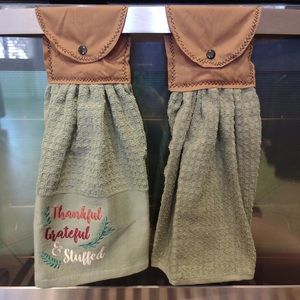 Thankful, Grateful & Stuffed Hanging Towel, Set 2